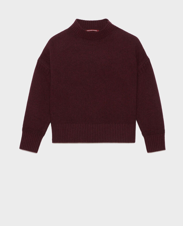 Jersey Cuello subido de lana merino A181 wine knit 3wju119w37