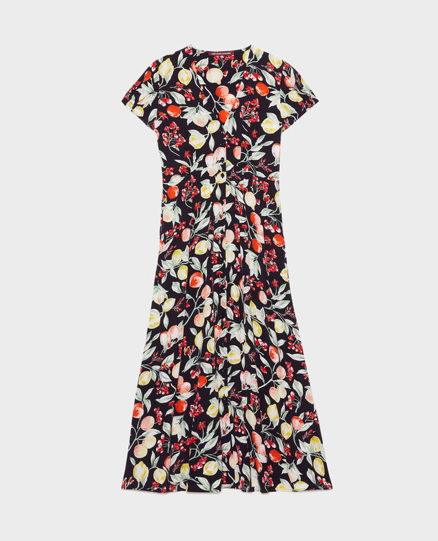 LUDIVINE - Vestido largo fluido 103 print black