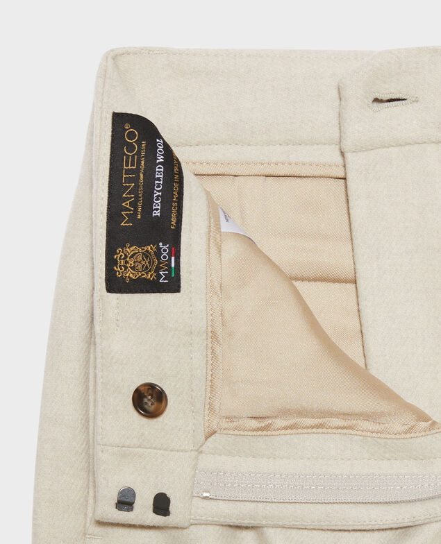 BLANDINE - Pantalón recto de franela 8838 40 cream 2wpa037w17