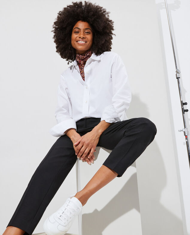 Camisa boyish de algodón Optical white