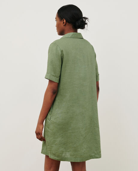 DAISY - Vestido icónico de lino 52 green 2sdr355f04