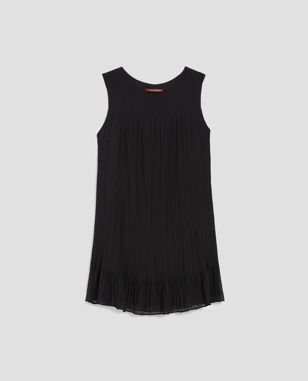 Vestido corto plisado fluido H091 black beauty