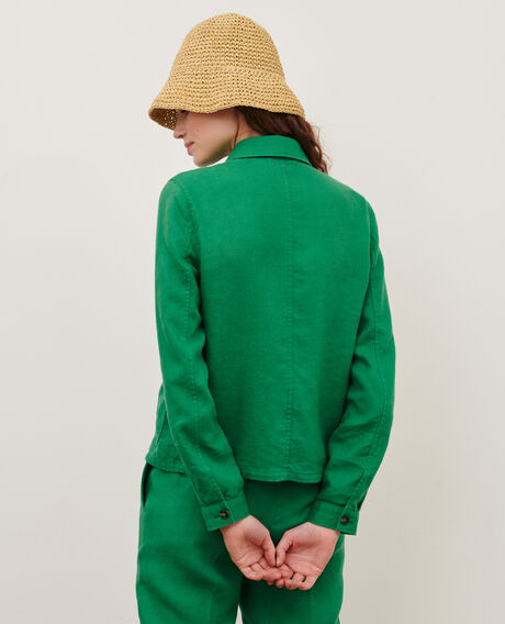 Chaqueta de lino 0542 pine green 3sja184f03
