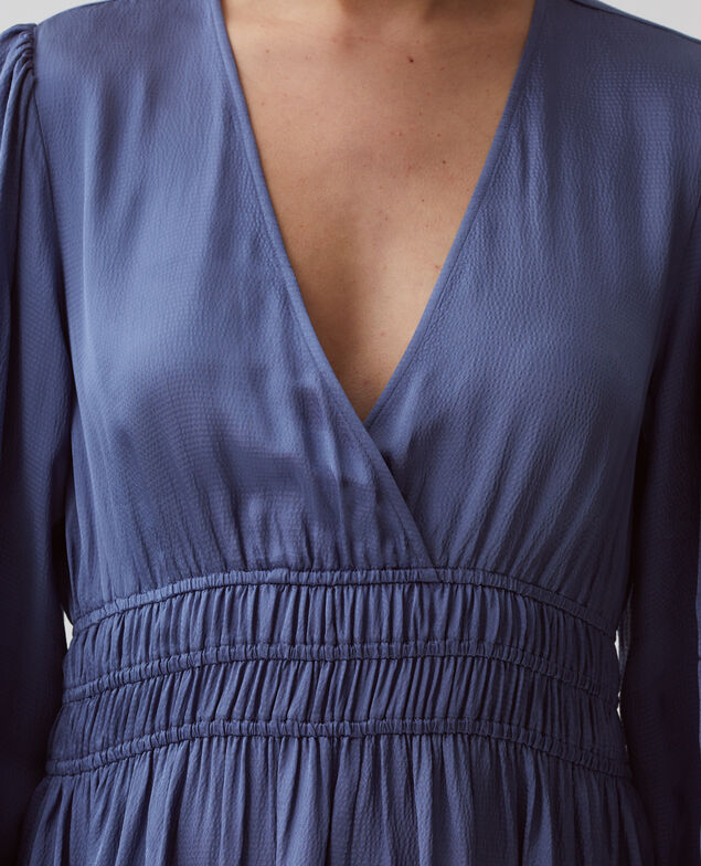 Vestido corto fluido I640 gray blue