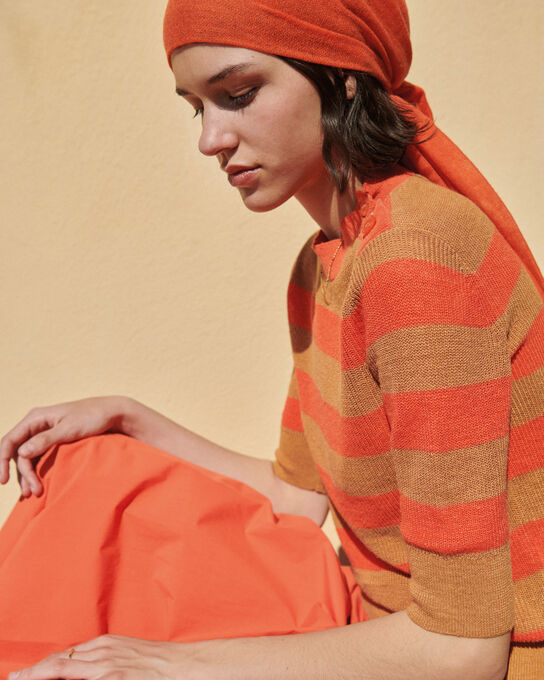 Jersey con manga corta de lino 0240 TIGER LILY STRIPES