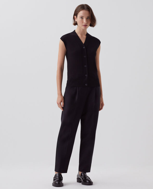 Chaleco de lana y seda H091 black beauty