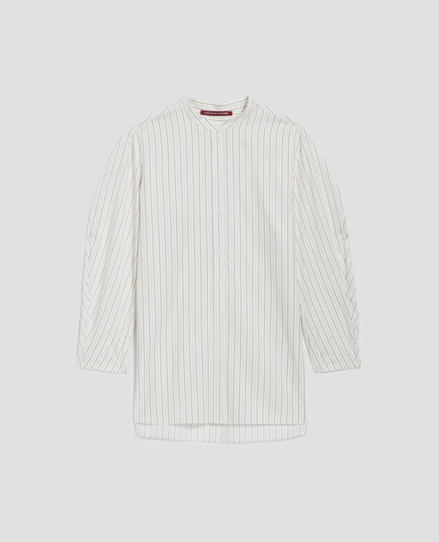 Camisa oversize de algodón satinado J011 st white kaki
