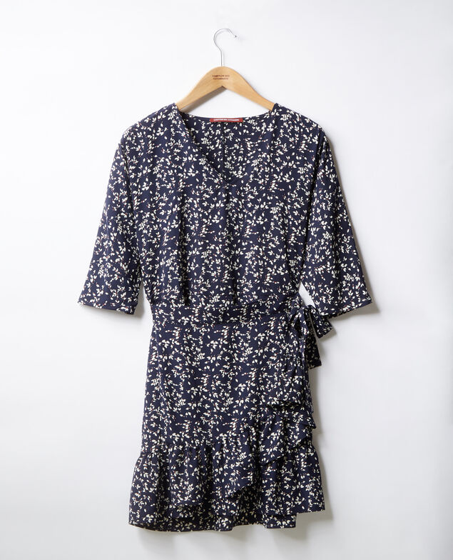 Vestido estampado con escote cruzado Canopee marine
