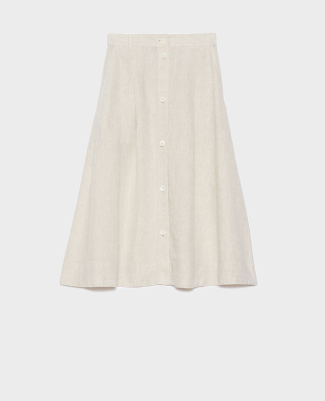 Falda midi de lino 0305 natural