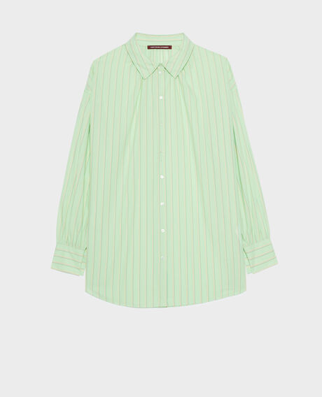 Camisa túnica de algodón 0511 green stripe 3ssh283c21
