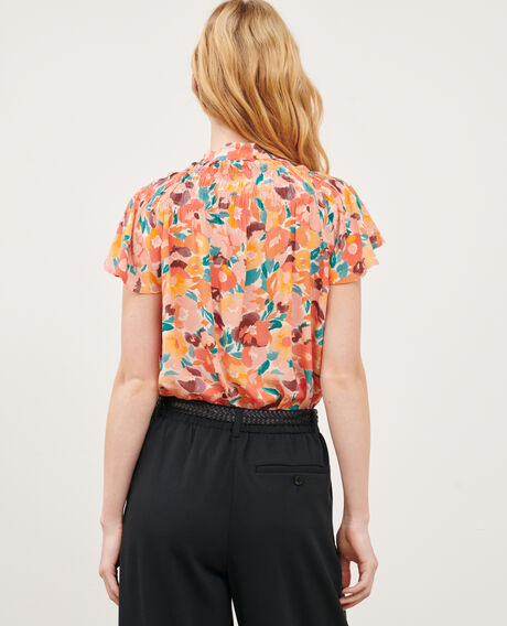 Blusa estampada fluida 0230 fauve orange 3sbl210v02
