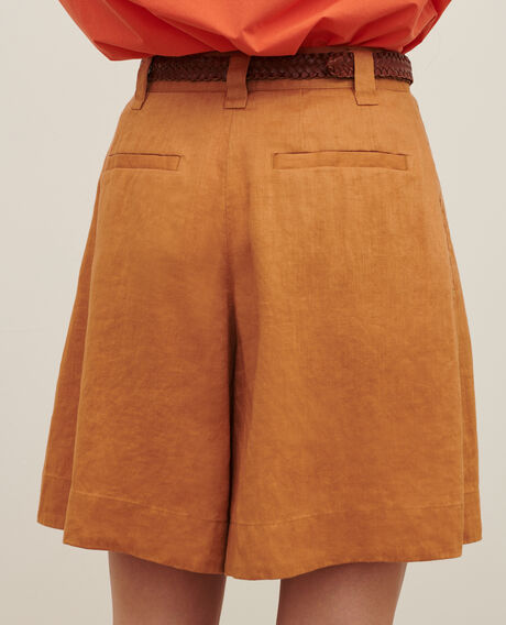 Short amplio de lino 0320 almond brown 3spa112f04