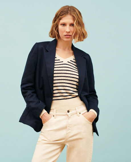 Chaqueta blazer de lino mezclado 4277 night_sky 3sja129f02