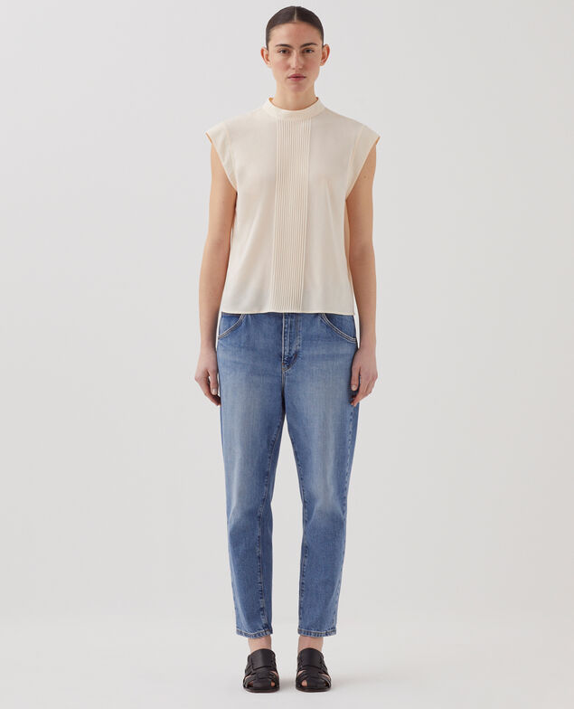 Blusa fluida sin mangas J300 natural