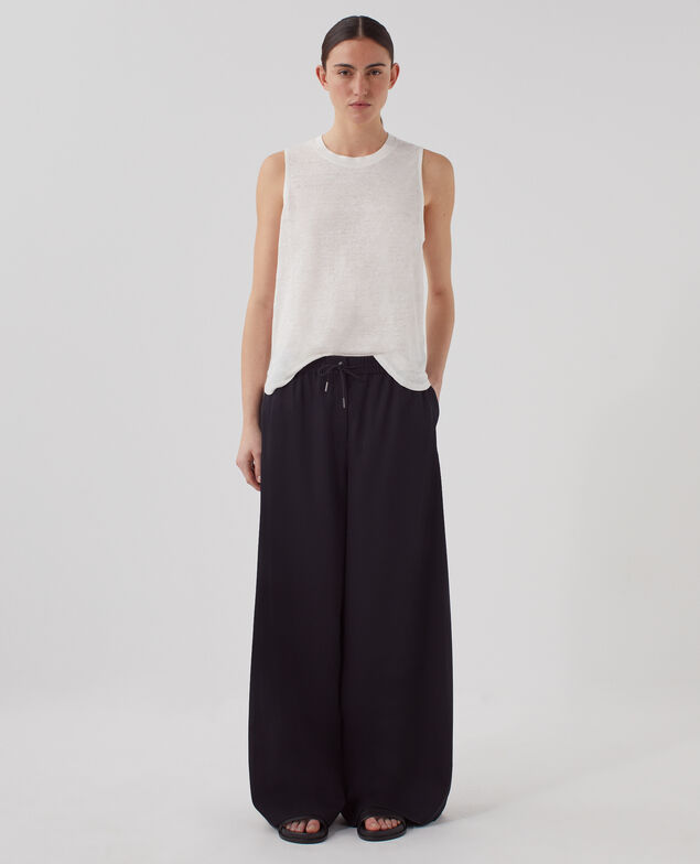 MARCELLE - Camiseta de lino sin mangas U010 off white