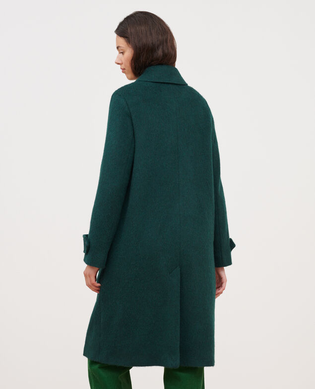 Abrigo recto de lana con textura 8880 59 darkgreen