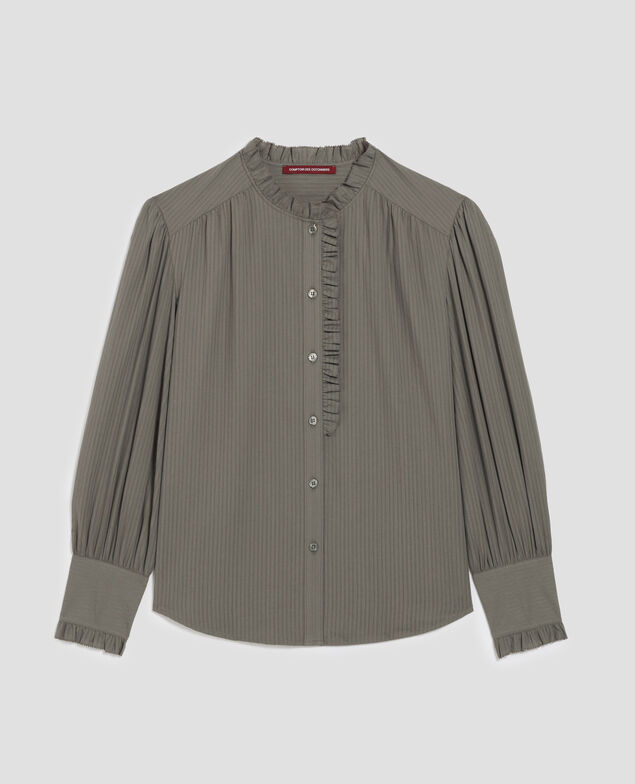 Camisa de manga larga de algodón J560 basil dark green