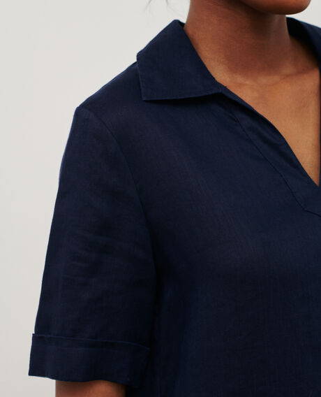DAISY - Vestido icónico de lino 68 blue 2sdr355f04
