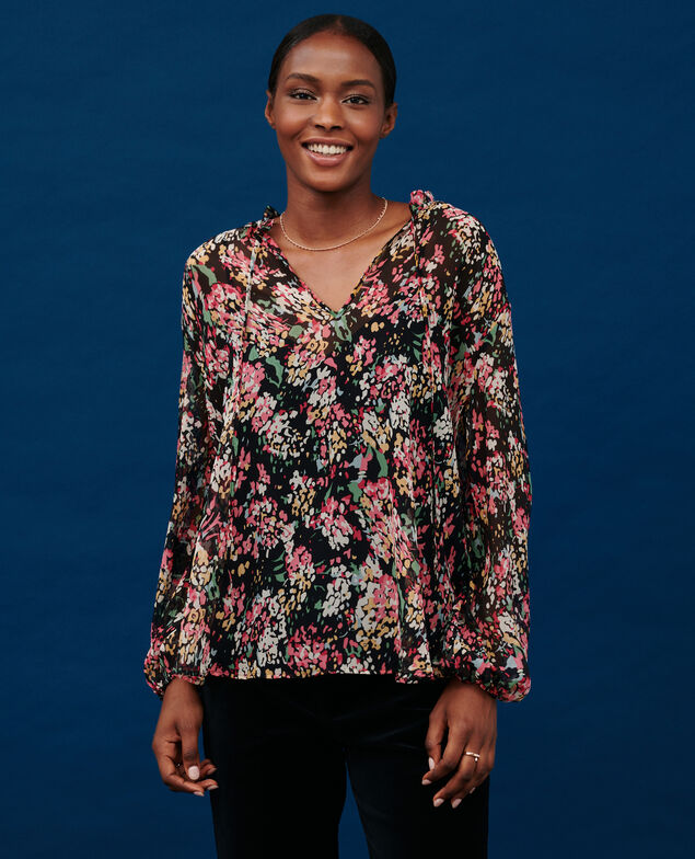 Blusa fluida estampada 7016c 09 black