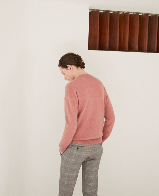 Jersey de cachemir con cuello subido  Old rose