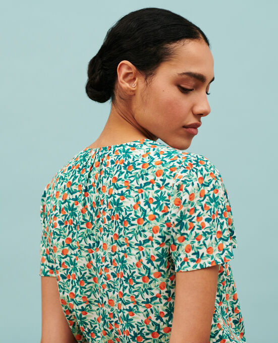 Blusa estampada fluida 0221 ZEST WHITE