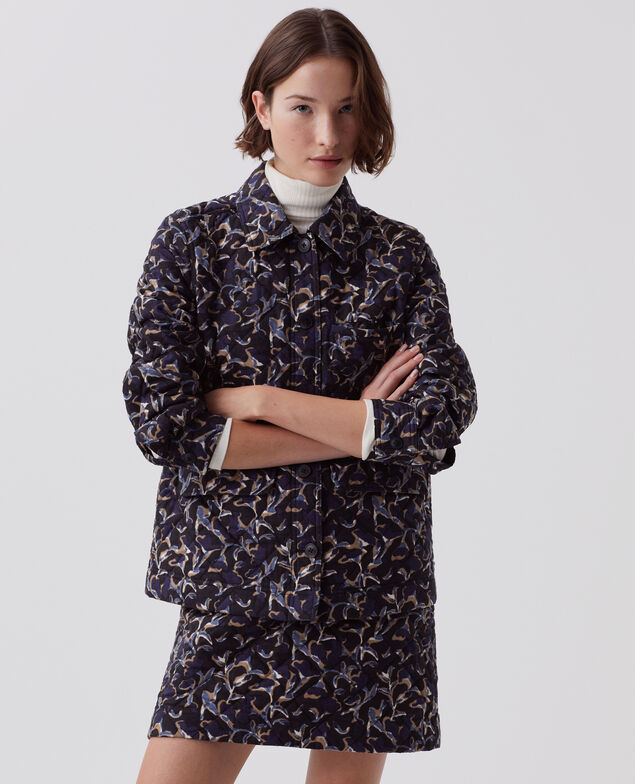 Chaqueta acolchada de algodón I686 new fl ikat navy