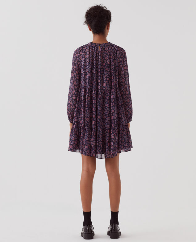 Vestido corto fluido I691 indienne navy