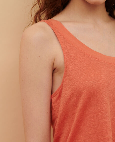 Camiseta de lino sin mangas 21 light orange 2ste054f05