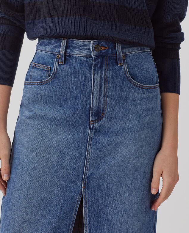 Falda midi en denim J650 vintage wash ss25