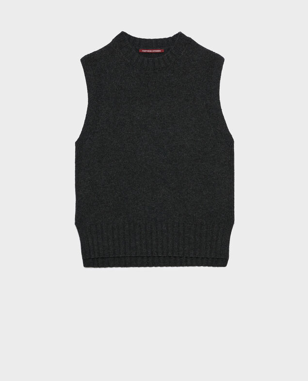 Jersey sin mangas A099 black chiné knit 3wju126w37