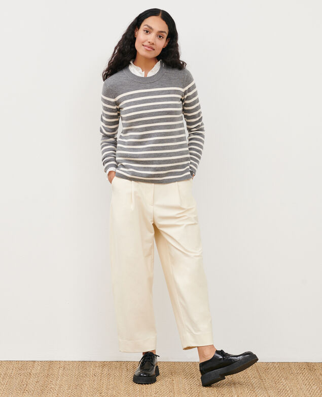 MADDY - Jersey marinero de lana merina 8873 04 grey stripes
