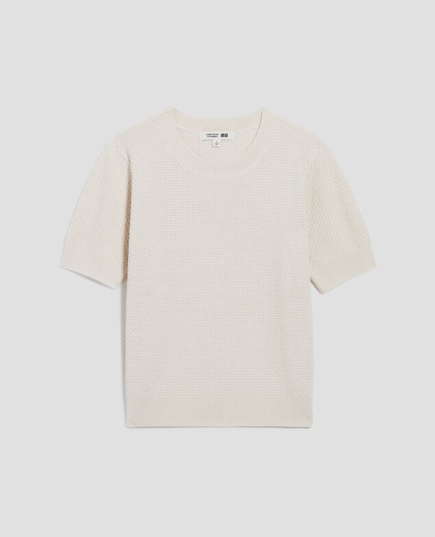 Jersey con manga corta de algodón U010 off white