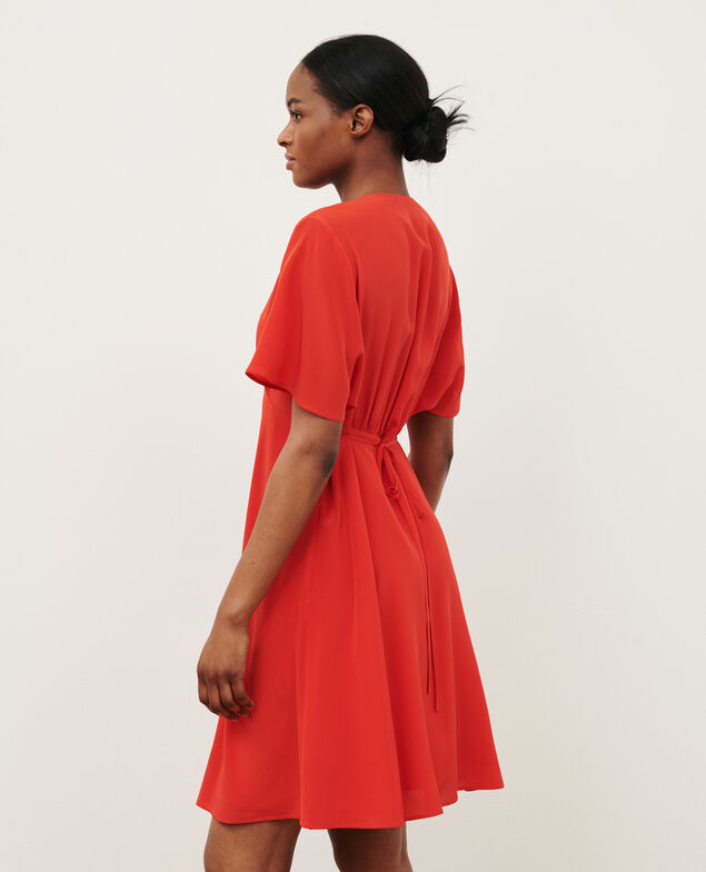 Vestido midi de seda 7024c 14 red