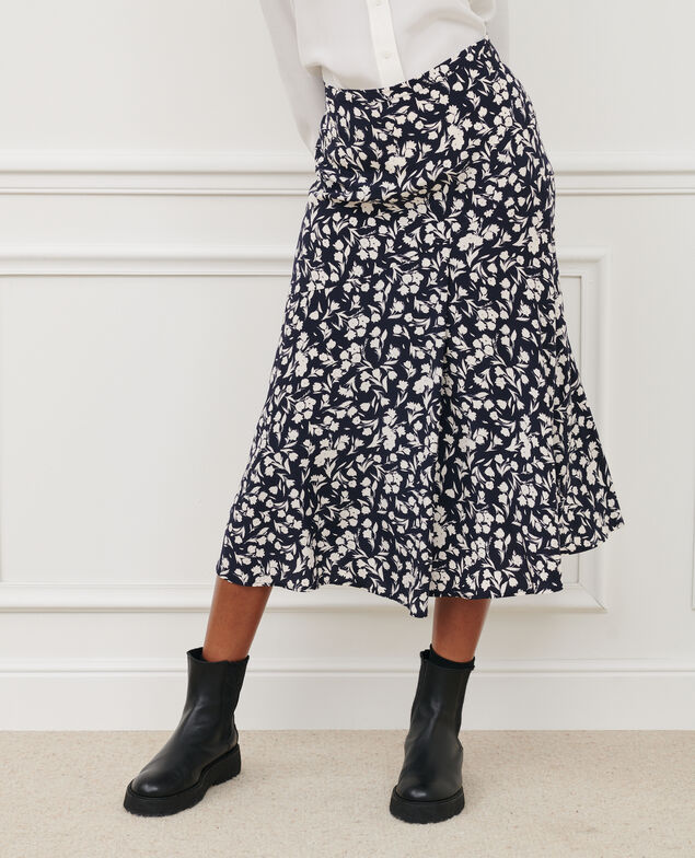 Falda larga estampada 8841 69 navy