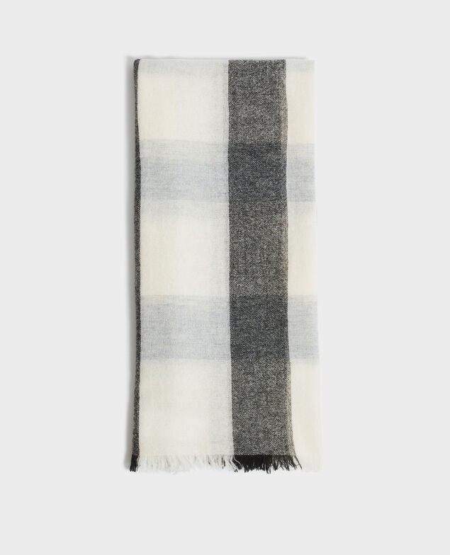 Bufanda de cachemir A093 black check 2wsc122