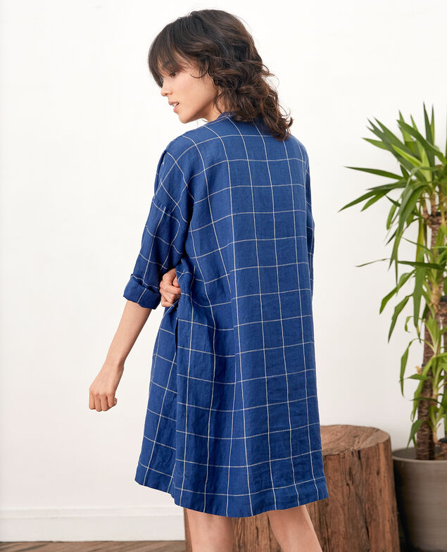 Vestido amplio de lino  Indigo