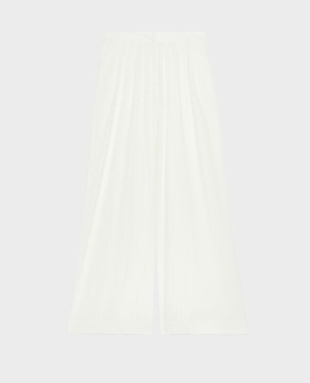 YVONNE - Pantalón amplio de algodón 8885 00 white