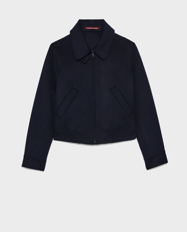 Cazadora corta de lana mezclada 8841 69 navy