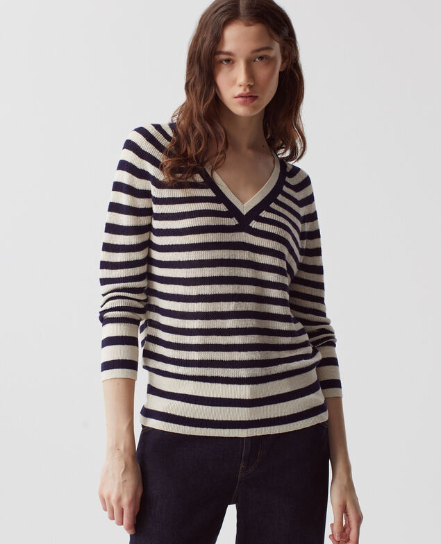 Jersey de lino con cuello de pico H693 thin baritone