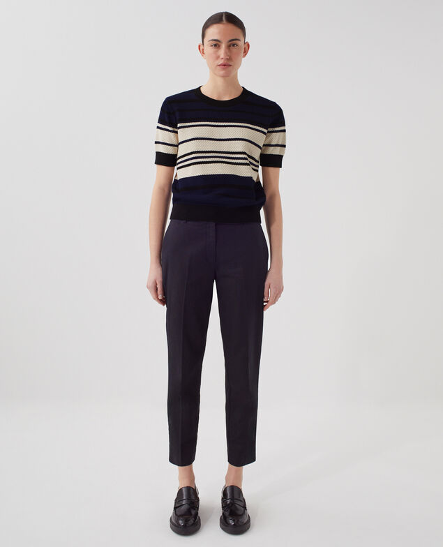 Jersey con manga corta de algodón J695 st ecru navy