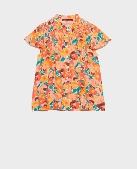 Blusa estampada fluida 0230 fauve orange 3sbl210v02