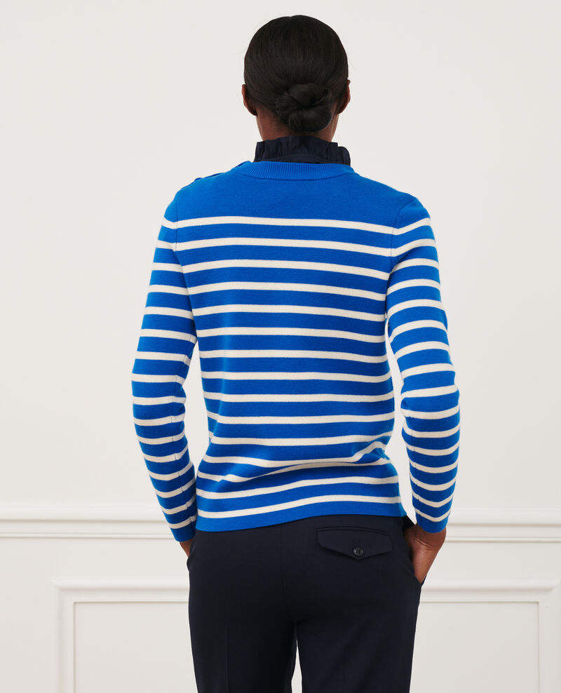 MADDY - Jersey marinero de lana merina 84 stripe blue Liselle