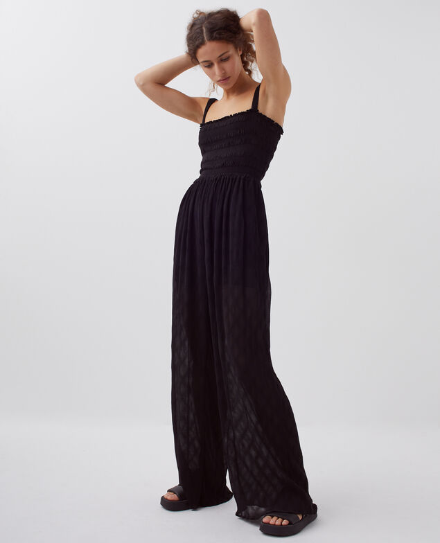 Mono largo fluido con fruncidos H091 black beauty