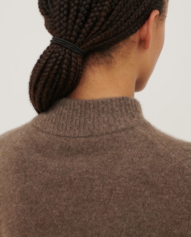 Jersey de cachemir con cuello alto A350 light brown knit