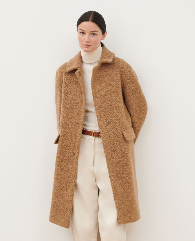 Abrigo largo de lana mezclada 8849 31 beige 2wcj012w08