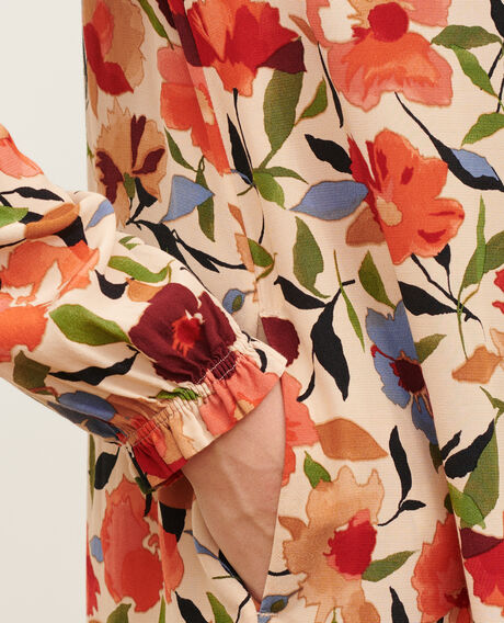 AGLAE - Vestido fluido estampado 8857 31 beige print 2wdr229v02