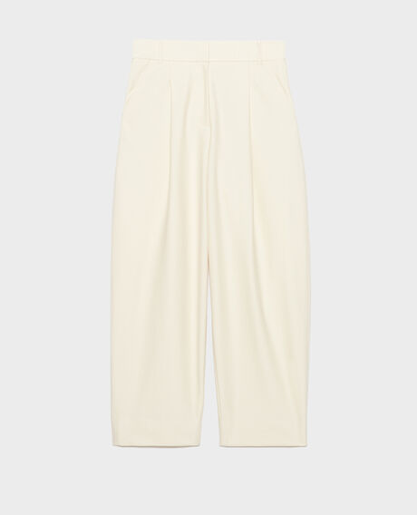 PEGGY - Pantalón carrot de sarga con punto jersey