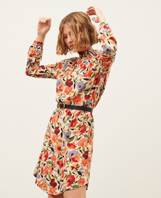 AGLAE - Vestido fluido estampado 8857 31 BEIGE PRINT