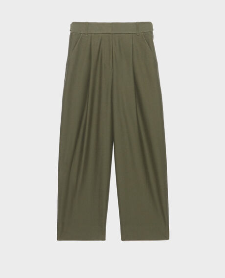 PEGGY - Pantalón carrot de sarga con punto jersey