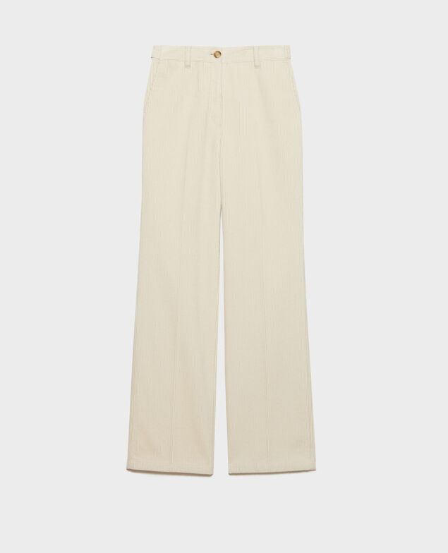 BLANDINE - Pantalón recto de pana 7107c 02 white